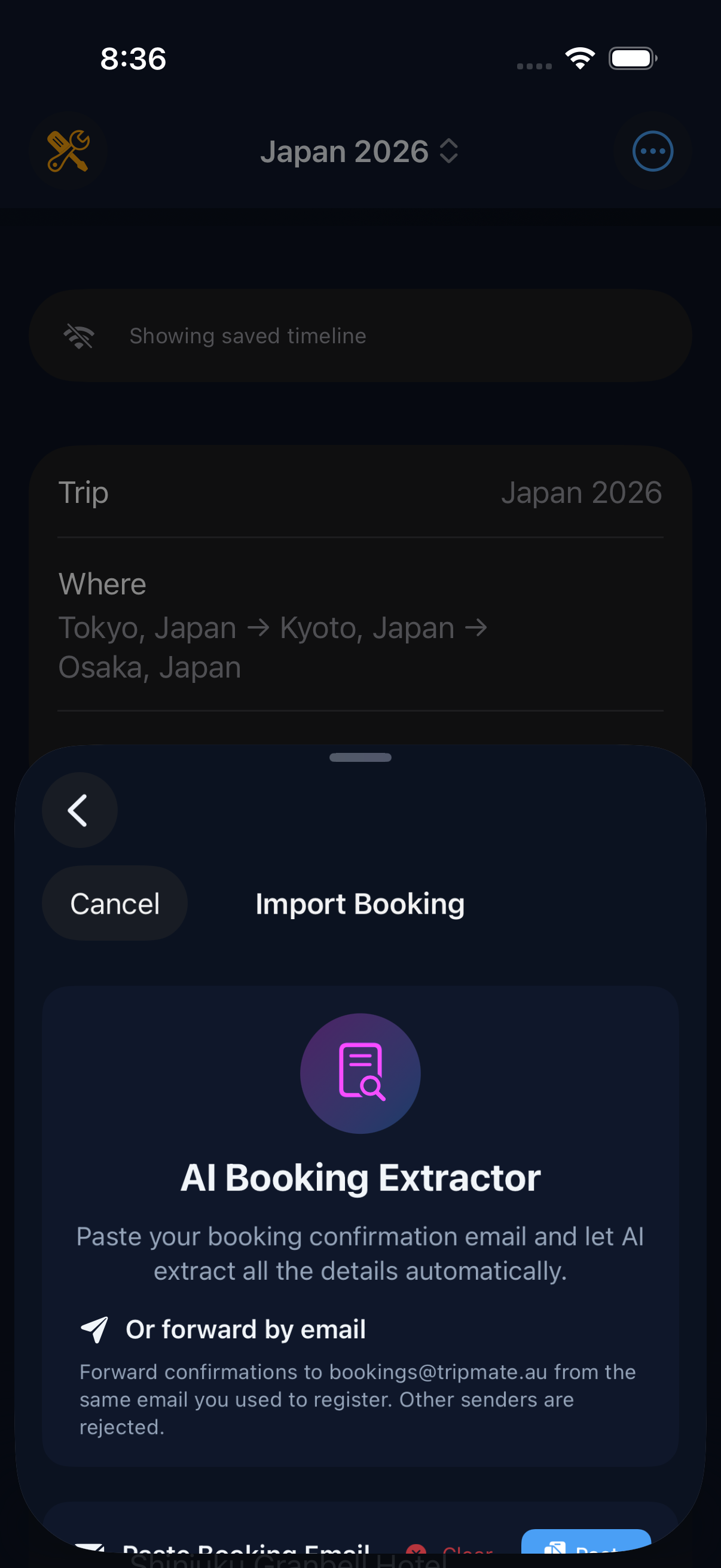 Trip budget tracking